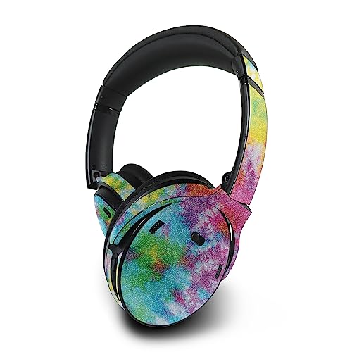 Image of MightySkins Glossy Glitter Skin Compatible with Bose QuietComfort 45 Headphones Tie Dye Splatter | Protective, Durable High-Gloss Glitter Finish | Easy to Apply