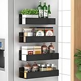 HechoVinen Estante magnético para especias para frigorífico, 4 unidades de...