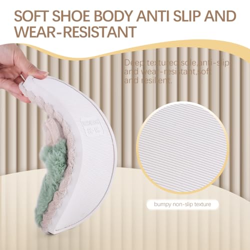 Slippers for Women,Retro Soft Plush Lightweight House Slippers Slip-on Cozy Indoor Outdoor Slippers,Slip on Anti-Skid Sole 5