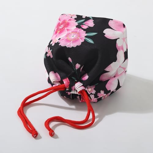 Japanese Drawstring Bag Kimono Handbag Blossom Sakura Bag Vintage Jewelry Coin Purse Gift Bag2