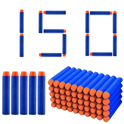 Image of VERAT Hollow Out Soft Foam Refill Darts for N-Strike Elite Series Blasters (Blue, Pack of 150)