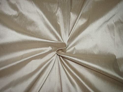 Soie Dupioni beige 112 cm anti-glisse pour réussir vos drapés