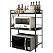 Vinteky Soporte Microondas, Estante Microondas Ajustable de 3 Niveles, Estante para Horno de sobre Encimera de Cocina, Armario de Cocina, Negro