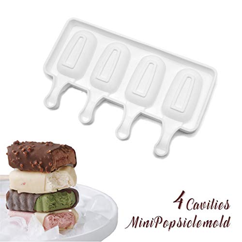 Moldes de coração de diamante de 8 xícaras, moldes de picolé ovais de silicone, 4 formas de picolé,