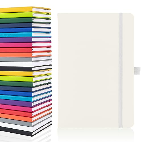 Notes London Eco A5 Carnet avec pages unies non lignées, passant pour stylo, ruban, pochette en papier, journal à couverture rigide moyenne, papier issu de sources...