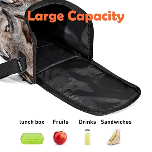 Bolsa de almuerzo de lobo con aislamiento térmico y tejido lavable 3