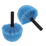 Cabilock 2 Stück Blaue Spinnwebenbürstenkopf Staubbürsten für Hohe Decken mit Drehverschluss aus Pp und Nylon Multifunktional und Leicht für Innenreinigung in Büros