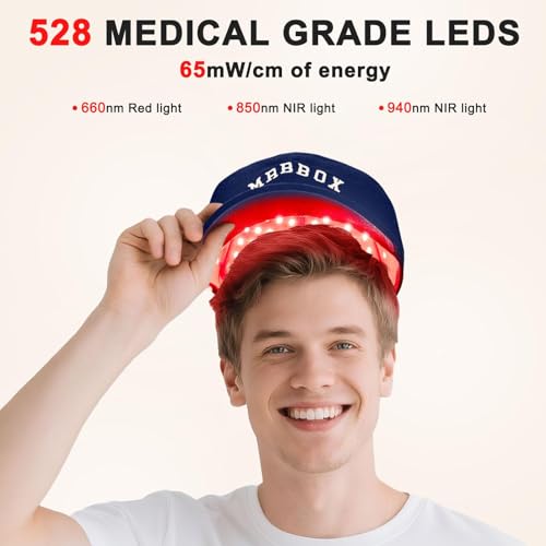 Image of Red Light Therapy for Hair Growth for Men & Women,Red Light Hair Growth Cap,Full-Scalp Coverage,At-Home Scalp Care, Father's Day Gift Idea,Blue Cap