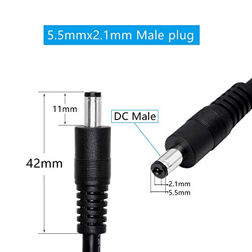 Gintooyun Dc Power Extension Cable，Dc 5.5Mm X 2.1Mm Male To Female Power Adapter Cable，3Ft 18Awg Heavy Duty Cord For 12V Cctv Wireless Ip Camera,Led,Car,More.-2Pcs #TOP2