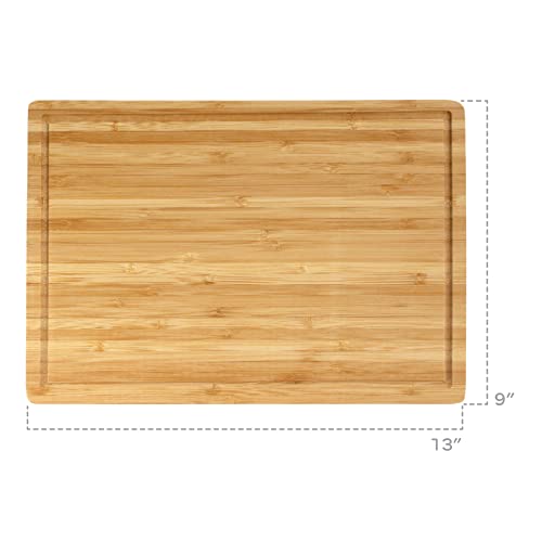 BambooMN Premium Thin Bamboo Cutting Board - 13" x 9" 0.40" - 1 Piece, Natural, 33L x 22.9W cm - Image 4
