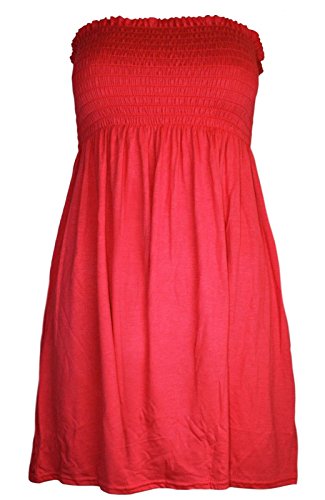 My Fashion Store - Vestido MIDI elástico para mujer, talla 36  26 Rojo rosso 44-46