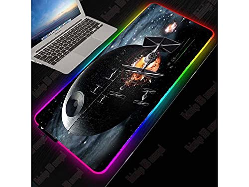 Spacecraft Gaming RGB Large Mouse Pad Gamer Big Mouse Mat Computer Mousepad Led Backlight 7colour Mause Pad Keyboard Desk Mat (Small)
