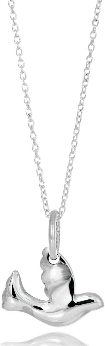 Sterling Silver Peace Dove Pendant Necklace