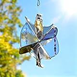 Handmade Stained Glass Spinner,Dancing Lady Stained Glass Spinner,Colorful Wind Spinner Ornament, Kinetic Acrylic Hanging Decor Unique Boho Hanging Ornament for Window, Garden, Porch (1 PCS)