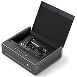 Gun Safe, Biometric Safes for Pistols, 3 Ways Handgun Safe Pistols Key & Password (5 Digit), Resettable, Fire Resistant, Robust, Box Hotel Passport Money Documents Valuables, Black
