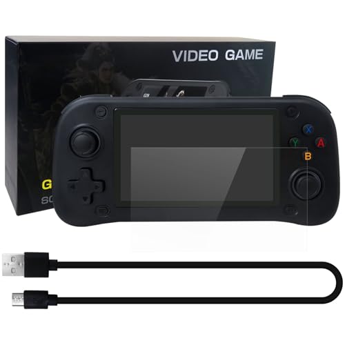 Life Girl Star New G28 Retro Game Console, 4.3-Inch HD Screen, Built-in 15000 Classic Game, Plug-and-Play, for PSP Handheld Game Console Supports Multiple Simulators, 64G (Black)