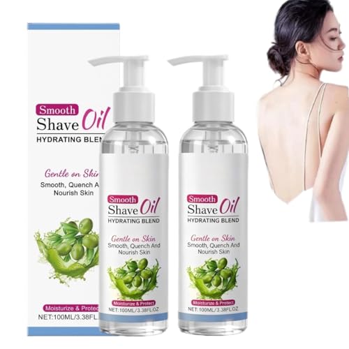 Aceite de Afeitado Suave para Mujeres y Hombres, Aceite para Antes y Después del Afeitado,No Graso, Hidratante, Nutritivo, Humectante y Calmante para la Piel, para Rostro (2 piezas)