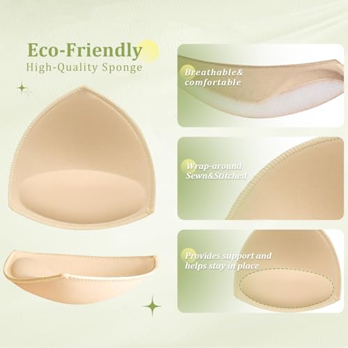 Image of URSMART Bra Pads Inserts, Bra Cups Inserts,Removable Breathable Push up Bra Inserts for Sports Bra or Bikini Tops