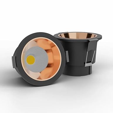 Harold Electricals 12W Alpha Series Concealed COB Spotlight | Recessed Ceiling LED Light - Black Body(Rose Gold Reflector) Neutral White Light