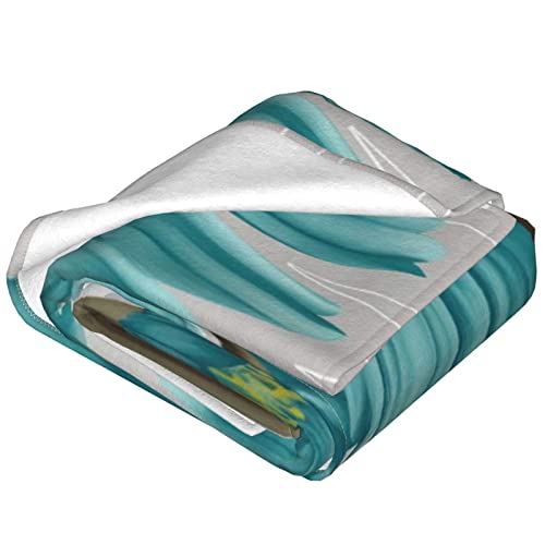 Couverture micro polaire chaude et douce bleu sarcelle pour lit - 5