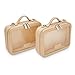 ETOILE - Small Twin Cosmetic Case Beige - Dual Compartment Cosmetic Beauty Organizer & Toiletry Case