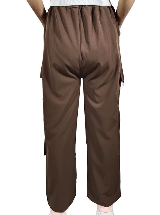 Image of ARYANSH Shoppe 4 Pocket Straight-Fit Cargo Trouser Pants for Kids Girls | Stylish High-Waist Casual Wear with Pockets | Small to XXL