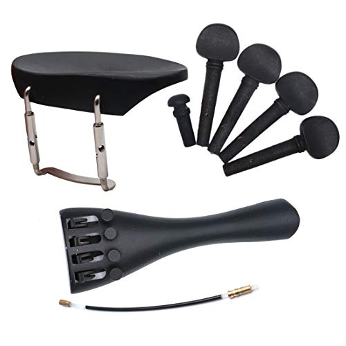 Timiy Violin Tuning Set Tailpiece Chinrest and 4 Pcs Tuning Pegs