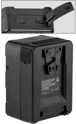 Top view of Watson Pro Micro V-Mount Battery showing USB Type-A, Type-C, and Micro-USB ports