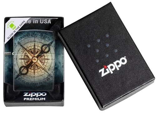 Mechero Zippo Compass Ghost original recargable con diseño de brújula 540 7