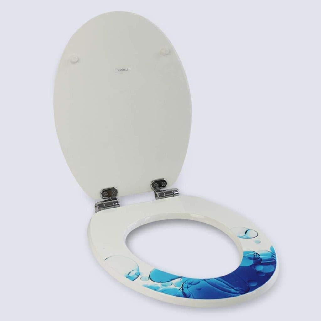Asiento de inodoro con impresión de madera con tapa superior fija ultra resistente y gruesa tapa de baño
