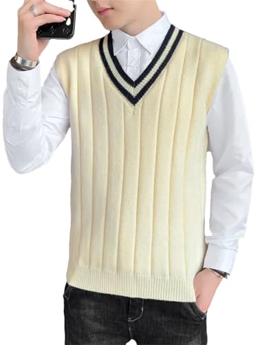 Men's Sweater Home Wear Pajamas Style Warm Comfortable Close-Fitting Winter Vest