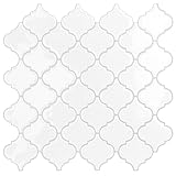 Arabesque Peel and Stick Backsplash for Kitchen, Thicker Design 3D Self Adhesive Wall Tile, 12'x12' Peel and Stick Wall Tiles, 10-Sheet Stick on Tiles for Kitchen and Bathroom (White).