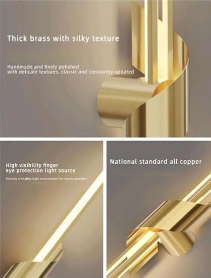 Image of Modern Wall Light for Living Room | Minimalist Metal Wall Lamp with 3-Color LED | Wall Lights for Bedroom, Dining Room, Hallway | Decorative Wall Mount Light Fixtures Indoor (Gold)