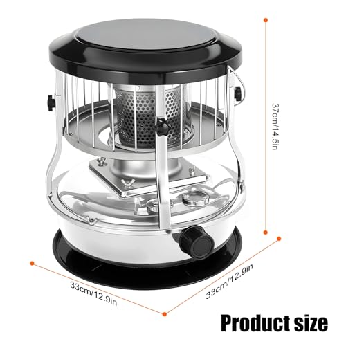 Image of Kerosene Heater, 9000 BTU Portable Indoor Space Heater for Large Room, Radiant Heaters Non Electric Stove Camping Hunting Garage Tent Outdoor Use, 16-21 Hours Burn Time, 4.5L Fuel Capacity Wh
