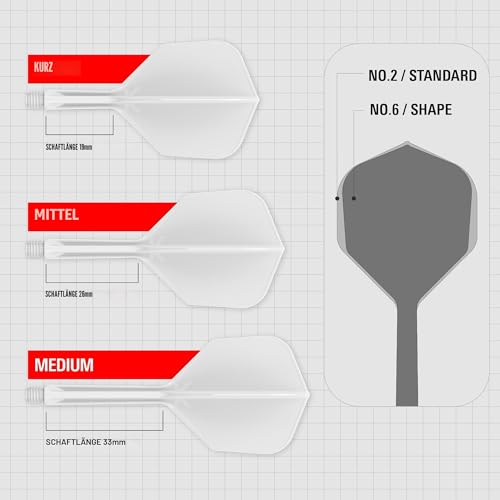 Target Darts K Flex Integrated Dart Flights and Shafts, Nr. 6 Weiß (Intermediate) | 3er Pack K-Flex - No6, Kflex All In One Moulded Dart Flight & Stem | Professionelles Dart Zubehör