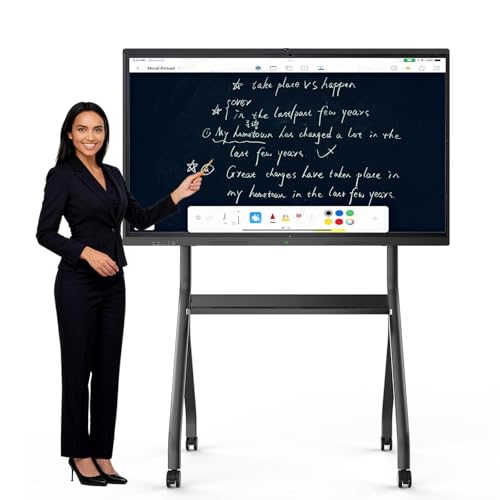 Image of 65'' 4K UHD Interactive Touchscreen Smart Board, Android 14 Wireless Digital Whiteboard with Open App Ecosystem, Wall-Mounted Smartboard for Classroom Home Office Studio