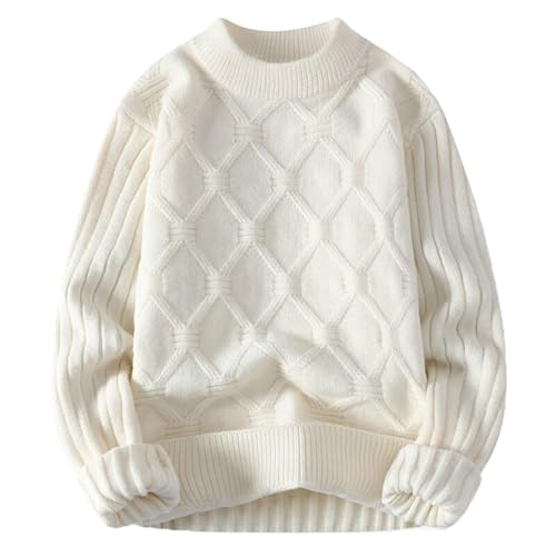 Men's Sweater Spring Autumn Casual Loose Fit Pullover Checkered Knitn Top for Men2