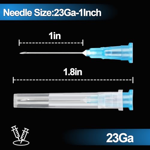 Image of 50 Pack 3ml Syringes with Needle-23Ga 1 Inch Needle with Luer Lock, Individually Sealed Packaging