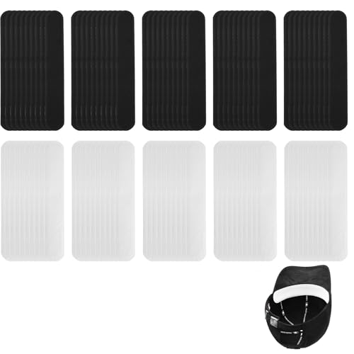 Doublure de sudation pour chapeau de golf Adorila | Lot de 100 bandes jetables noir et blanc