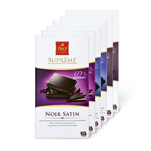 Frey 6x Suprême Noir Pure - Schokoladentafeln aus 3 Sorten - Schweizer Schokolade - Großpackung 6x 100 g - UTZ…