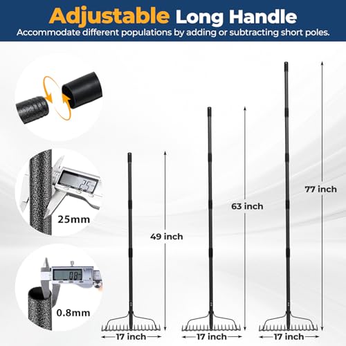 63-Inch Stainless Steel Double-Sided Rake