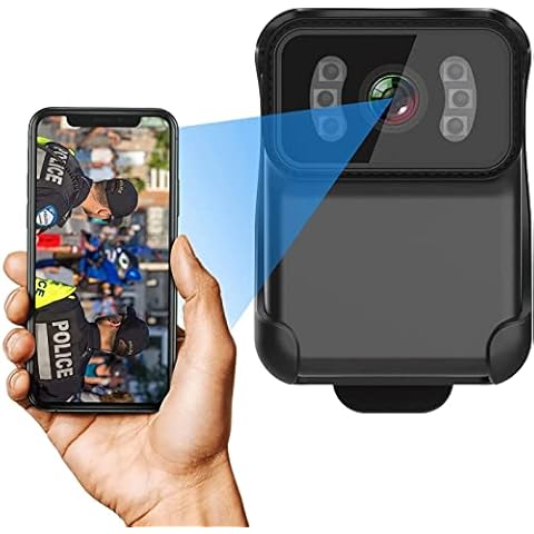 Mini WIFI Body Camera Video Recorder, Wearable Police Body Cam with Night Vision,Body Worn Camera with Audio and Video Recording,4-6HR Battery Life, Law Enforcement, Security Guard, 64G Card Included Cover