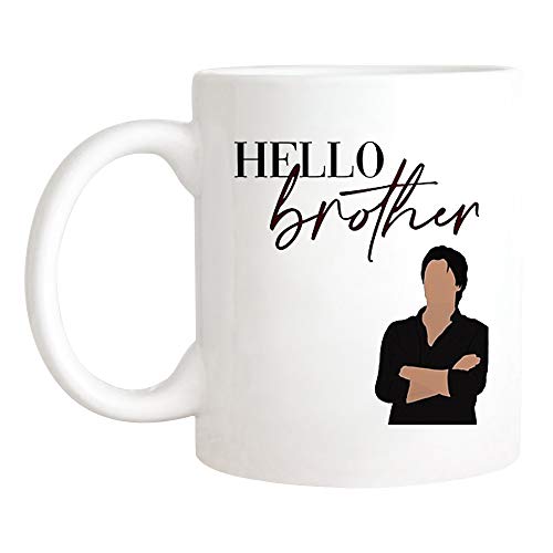 HappyGaoMug - The Vampire Diaries Mug, Hello Brother Damon Salvatore,11oz Ceramic Coffee Mug/Tea Cup