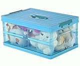 Collapsible Storage Bins with Lids, 30 Liter Foldable Plastic Storage Box Storage Containers...