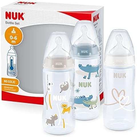 NUK First Choice+ Baby Bottles Set with Temperature Control Cover