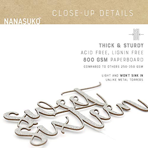 Nanasuko 16Th Birthday Cake Topper - Sweet Sixteen - Double Sided Silver Glitter - Premium Quality Made In Usa #TOP4