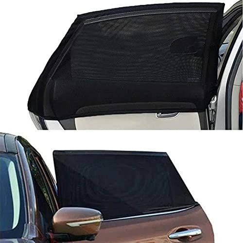 Universal Car Sun Shade for Window UV, Car Anti-Mosquito Curtain, Breathable Mesh Sun Shield Protect Baby Pet from Sun,for Most of Vehicle (4PC Set)