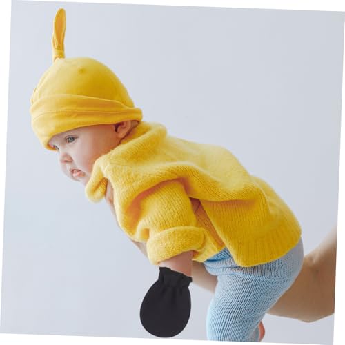 3Pairs Mittens Scratch Gloves for Boys Soft Knitted Breathable Comfortable for Year Grey4