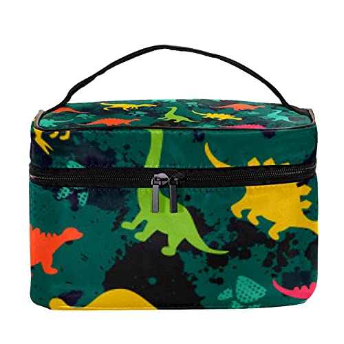 Trousse de toilette dinosaure pour voyage et maquillage multicolore