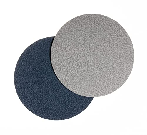 Jay Hill sous-Verres Cuir Gris Clair Bleu Ø 10 cm - 6 pièces Cover